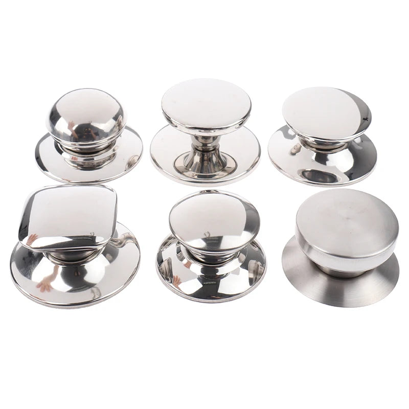 1PC Stainless Steel Tableware Pot Lid Handle Handle Fixed Suction Cup Handle Anti-scald Handle Kitchen Cookware Kitchen Supplies