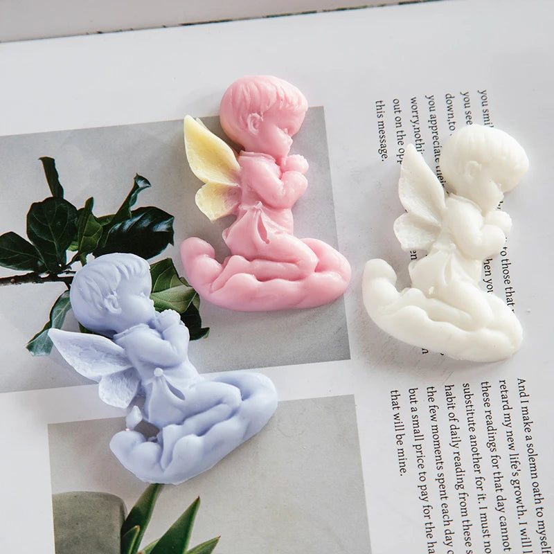 Praying Angel Mold Handmade DIY Soap Silicone Mold Chocolate Silicone Mold Cake Decorating Tools Wedding Decors Soap Form