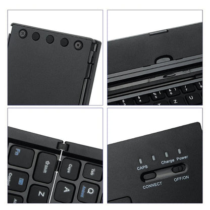 Mini Tri-Fold Keyboard Bluetooth-compatible Portable Foldable Wireless Keyboards Handheld for Tablets Smartphone Laptop