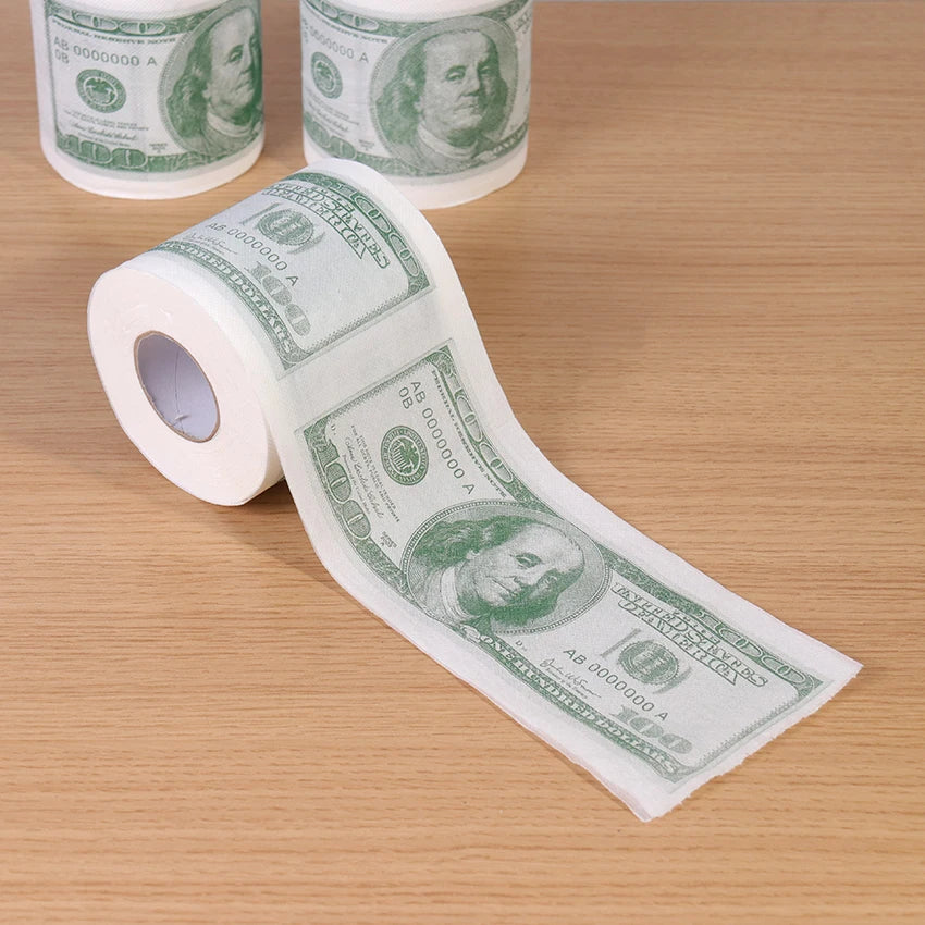 1 Roll Home Supplies Wood Pulp One Hundred Dollars Printed Rolling Paper Funny Toilet Paper Humor Toilet Paper Novelty Gift