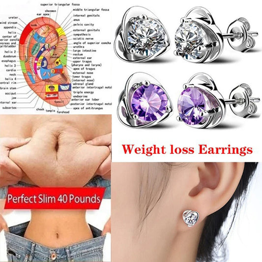 1 Pair Magnetic Slimming Earrings Weight loss Body Relaxation Massage Slim Ear Studs Patch Health Jewelry Girls Women Best Gift