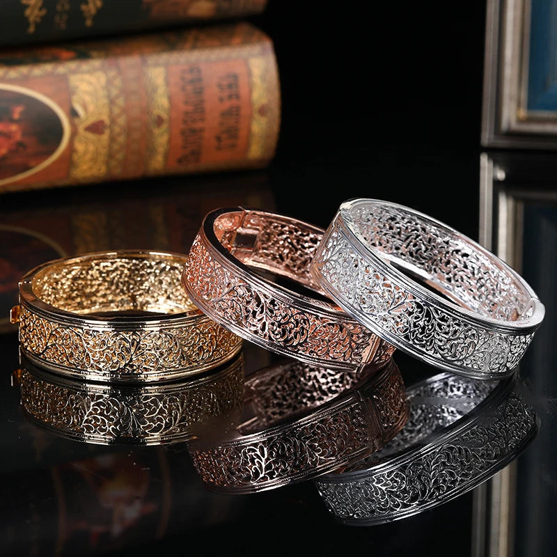 Morocco Hollow Bracelet For Women Nationality Open Sleeve Bracelet Arab Wedding Jewelry