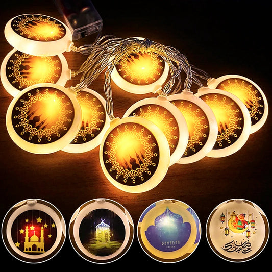 2m 10Led Eid Mubarak Led Light String Star Moon Night Light Islamic Muslim Festival Decorations Home Ramadan Kareem Ornament
