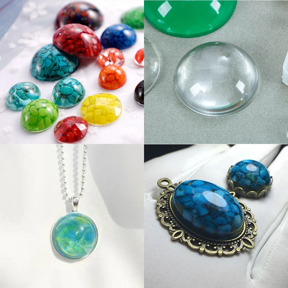 1pcs Silicone Mold half ball Oblate Cabochon Pendant Resin Silicone Mould Handmade Tool Epoxy Resin Molds Jewelry Making