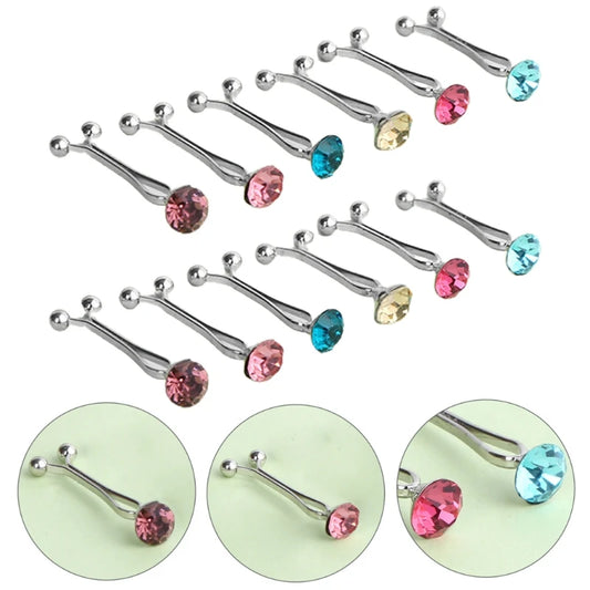 12Pcs/Set Multicolor Rhinestone Muslim Hijab Scarf U Clips Islamic Headscarf Shawl Ethnic Abaya Safey Brooch Pins