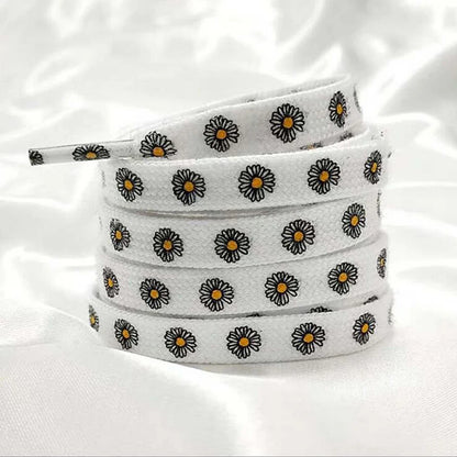 Little Daisies Shoelaces Cartoon Printing Fashion Unisex Flat Shoe laces High-top Canvas Sneakers Shoelace AF1 Sports Shoelaces