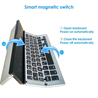 Wireless Gamer Keyboard Portable Folding keycap Mechanical Teclado Bluetooth-compatible Keypad for iPad Mobile Phone Tablet