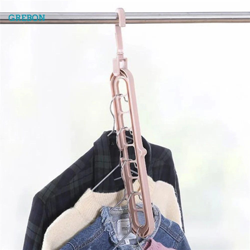 Multifunction Clothes Hanger Organizer Smart Rack Coat Hanger Space Saving Magic Hanger For Clothe Velvet Clothes Storage 9 Hole