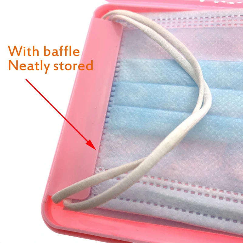 1pc Portable Moisture-Proof Dustproof Face Shield Mask Storage Box Disposable Face Nose Cover Organizer Holder Mask Storage Case