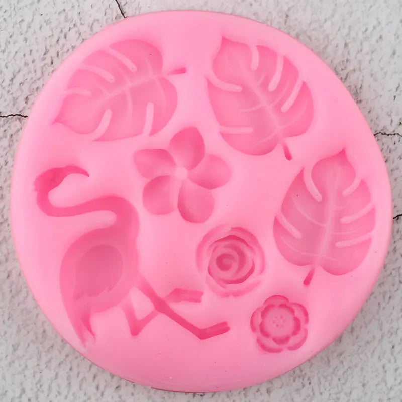 Turtle Leaf Silicone Mold Flamingo Leaves Cupcake Topper Fondant Cake Decorating Tools Candy Clay Chocolate Gumpaste Mould