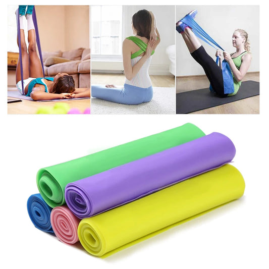 1 Pcs Gym Equipment 1.5M Yoga Pilates Rubber Stretch Strap Yoga Resistance Bands Elastic Sports Bands Exercise Strap Fitness 7