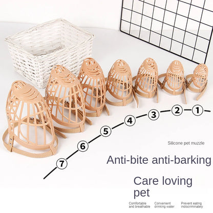 Silicone Mouth Cover Muzzle Fence Grid Anti-bite Anti-barking Anti-eating Cat and Dog Protective Gear Mask Pet Supplies