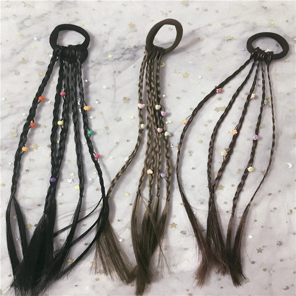 1pc Korean Style Children Rubber bands Wig Braids Multi-color Kids Elastics Hair Rope Girl Cute Hair Accessories