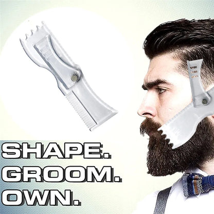 5 In 1 New Rotating Men Beard Shaping Styling Template Comb Stencil Transparent Hair Beards Trim Templates Face Beauty Tool