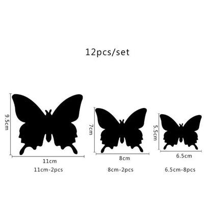 12Pcs/lot 3D Butterfly Mirror Wall Sticker Decal Wall Art Removable Wedding Decoration Kids Room Decoration Sticker