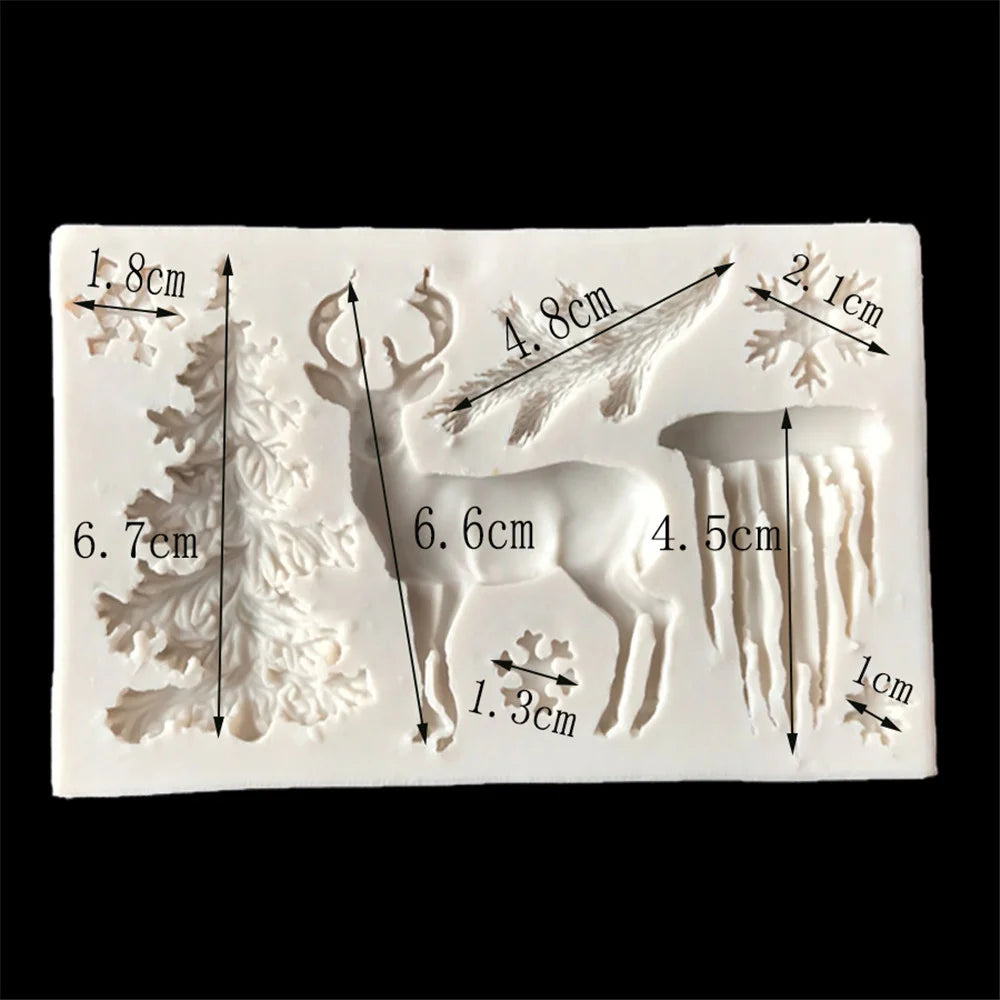 Aouke Christmas Elk Shaped Silicone Mold DIY Epoxy Christmas Series Cake Baking Decoration Chocolate Mold Elk Silicone Mold