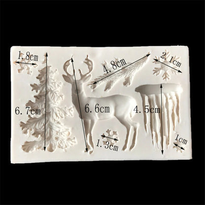 Aouke Christmas Elk Shaped Silicone Mold DIY Epoxy Christmas Series Cake Baking Decoration Chocolate Mold Elk Silicone Mold