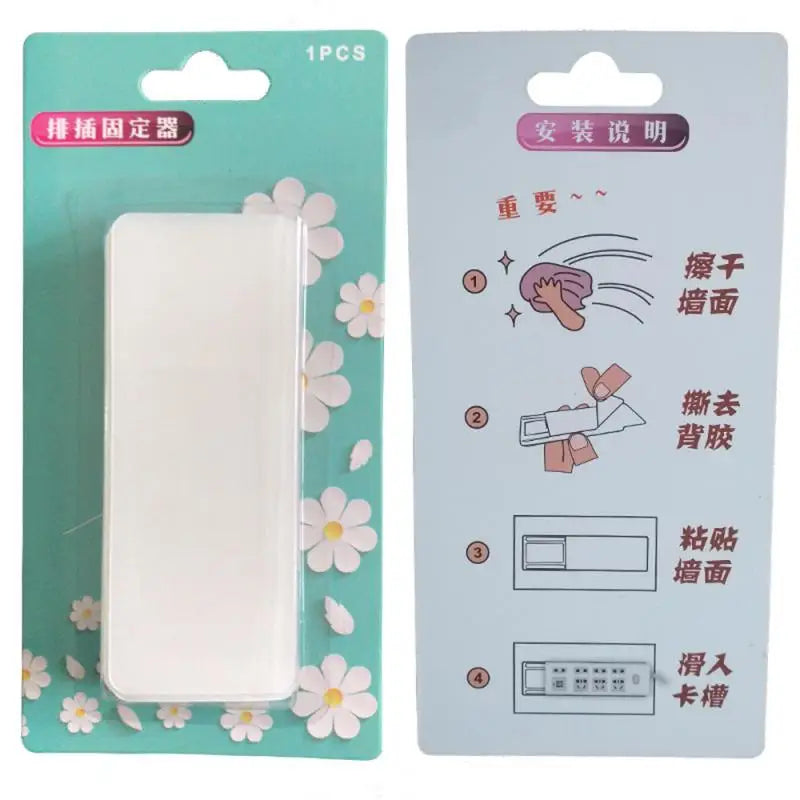 Plug Hook Seamless Punch Free Plug Sticker Holder Wall Fixer Power Strip Holders Storage Sockets Wall Shelf Stand Holder Hanger