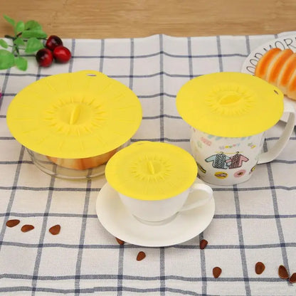 Silicone Cup Lid Anti-Dust Bowl Cover Cup Seals Lids Drinking Cup Lid FDA Silicone Heat Resistant Sealed Cover Drinkware Home