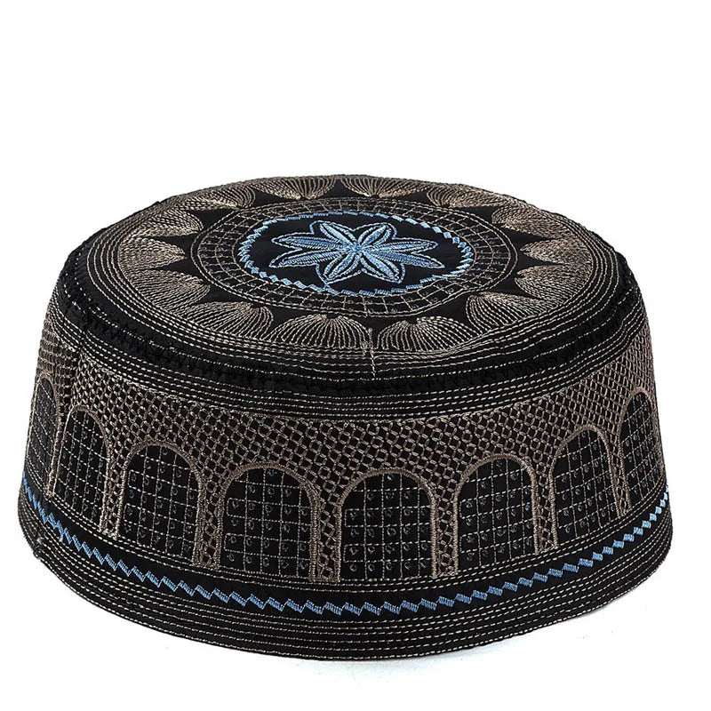 2023 Muslim Hat Cotton Embroidered Arab Men Prayer Hat Muslim Hijab Men Hijab Hat Saudi Arabia Islamic Jewish Indian Hat