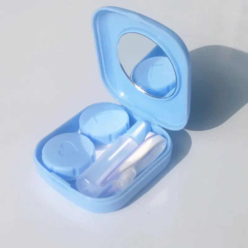 Selling 2022 Mini Square Plastic Contact Lens Case Easy Carry Mirror Container Holder Travel Accessories For Christmas Gifts