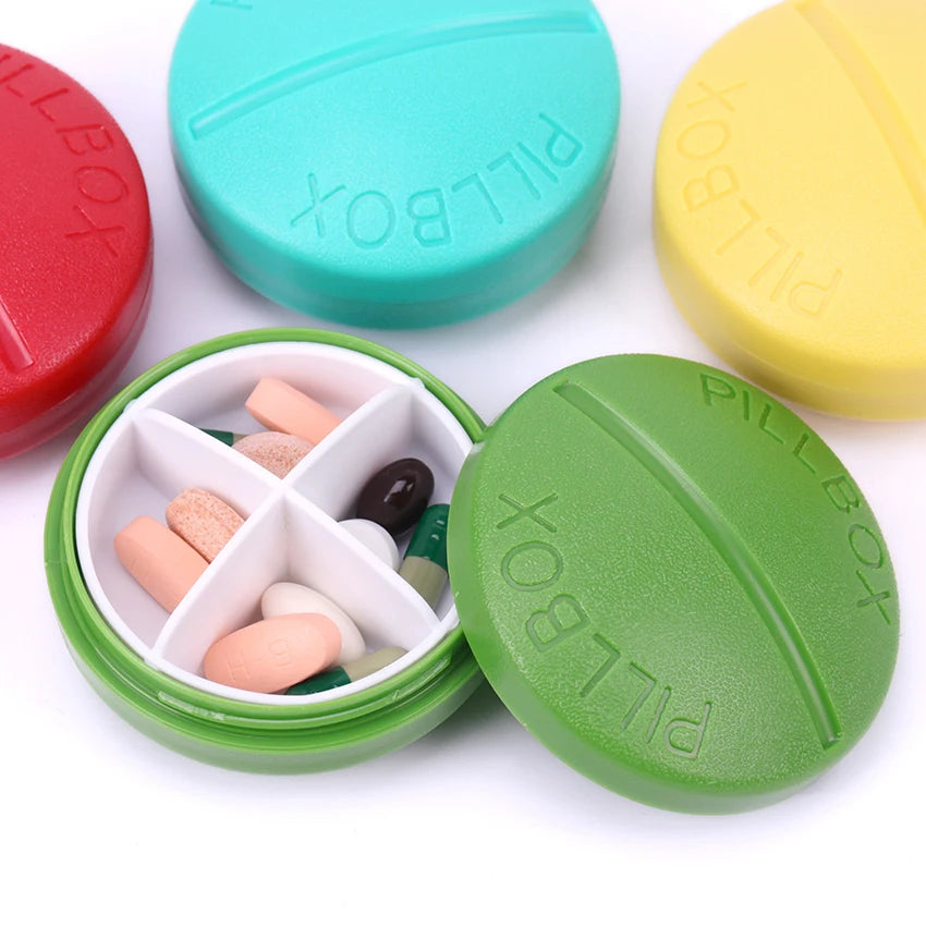 Four Grid Compartment Travel Pill Box Organizer Tablet Medicine Storage Dispenser Splitters Pill Case Holder Health Care