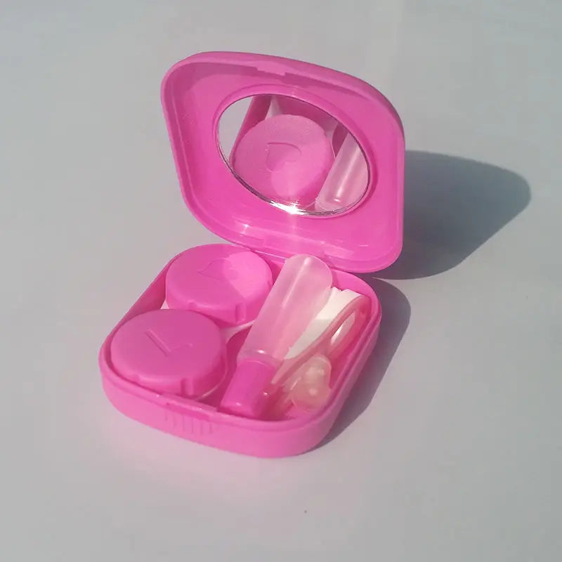 Selling 2022 Mini Square Plastic Contact Lens Case Easy Carry Mirror Container Holder Travel Accessories For Christmas Gifts