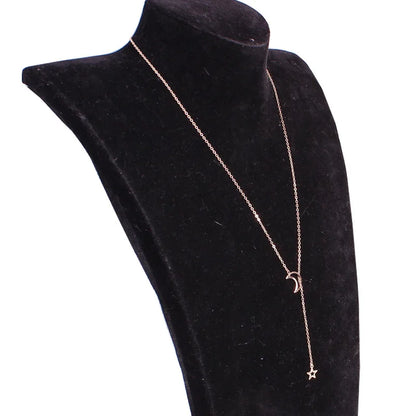 Wholesale Sales Punk 2020 New Fashion Necklace Gold Simple Cute Moon Stars Ladies Necklace Chaussures Femme