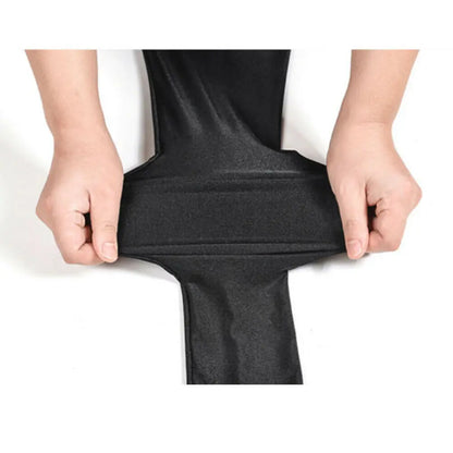 Hot sale solid sexy Shiny Black Thin Elastic Womens High Waist Stretch Skinny Shiny Leggings Slim Fit Pants plus size