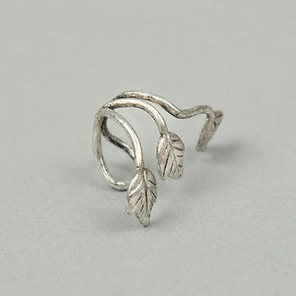 2 Pcs Fashion No Piercing Silver Plated Leaf Clip On Ear Cuff Earring Wrap Punk Ear Clip Earring Fashion Jewelry Accessories