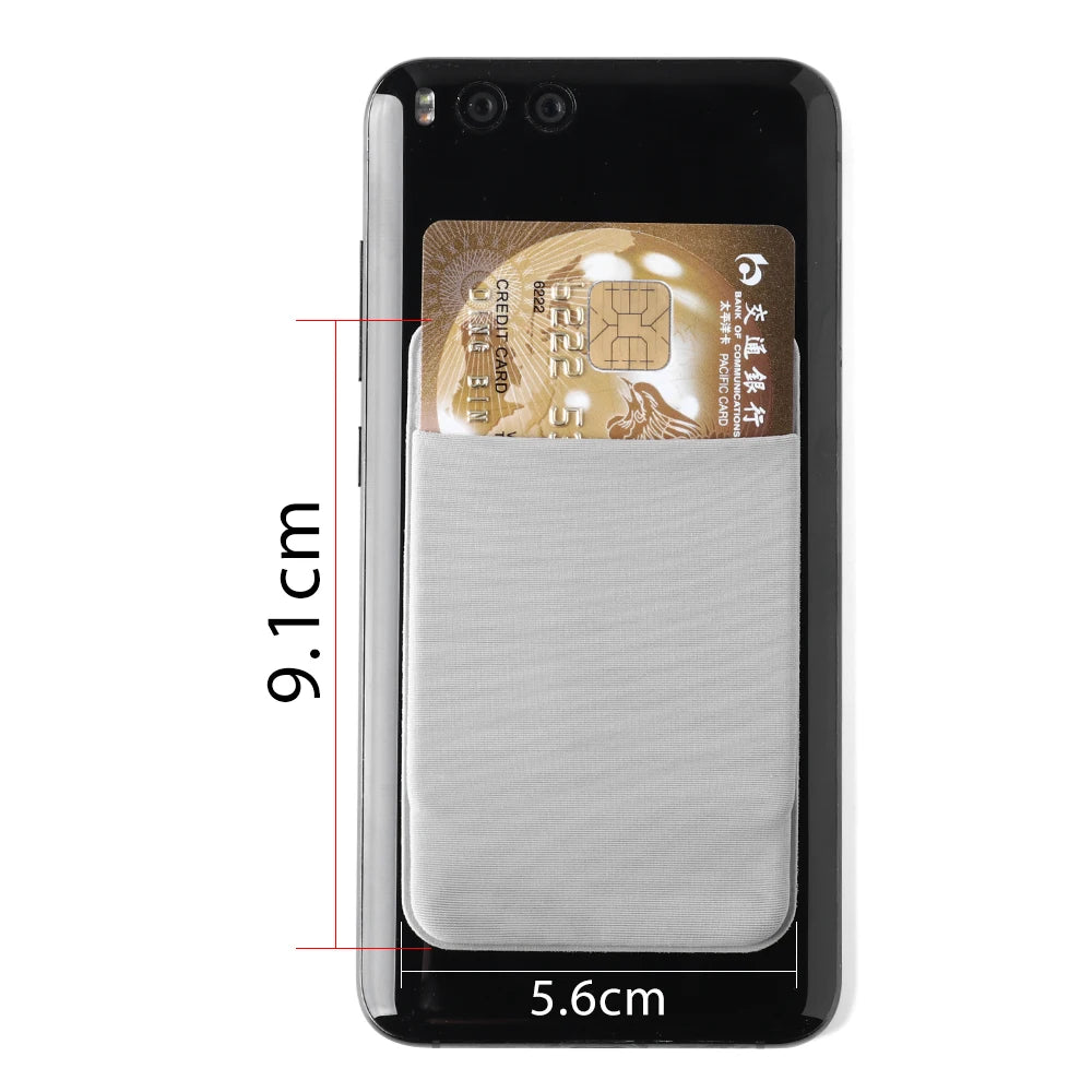 1PC Fashion Elastic Cell Phone Card Holder Mobile Phone Wallet Case Credit ID Card Holder Adhesive Sticker Pocket