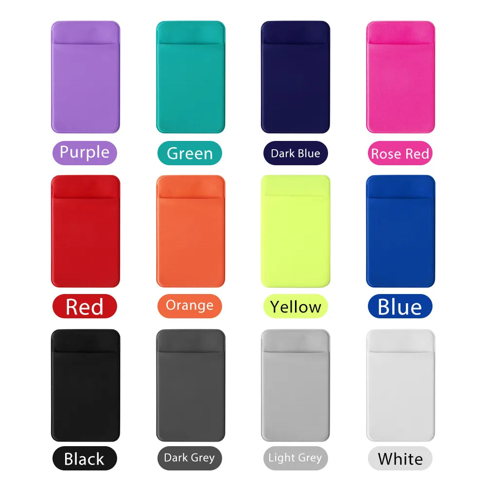 1PC Fashion Elastic Cell Phone Card Holder Mobile Phone Wallet Case Credit ID Card Holder Adhesive Sticker Pocket