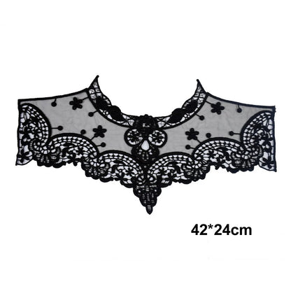 Dress Applique Lace Fabric Blouse Costume Decor Accessories DIY Neckline Collar Sewing Trims White Black