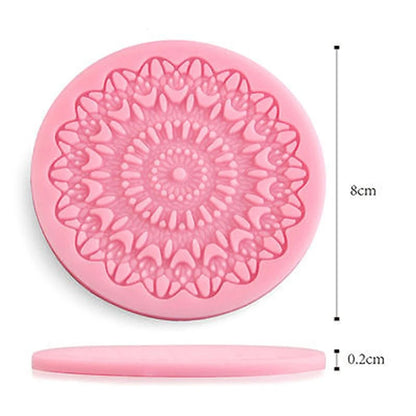 DIY Flower Vine Pattern Lace Round Silicone Cake Embossing Mould Fondant Cake Decorating Chocolate Candy Tool