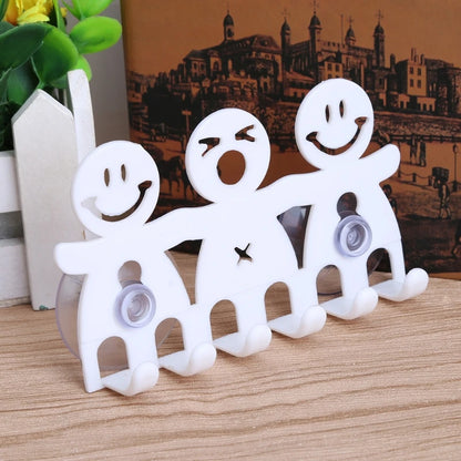 1Pc Toothbrush Holder Wall Mounted Suction Cup 5 Position Cute Cartoon Smile Bathroom Sets