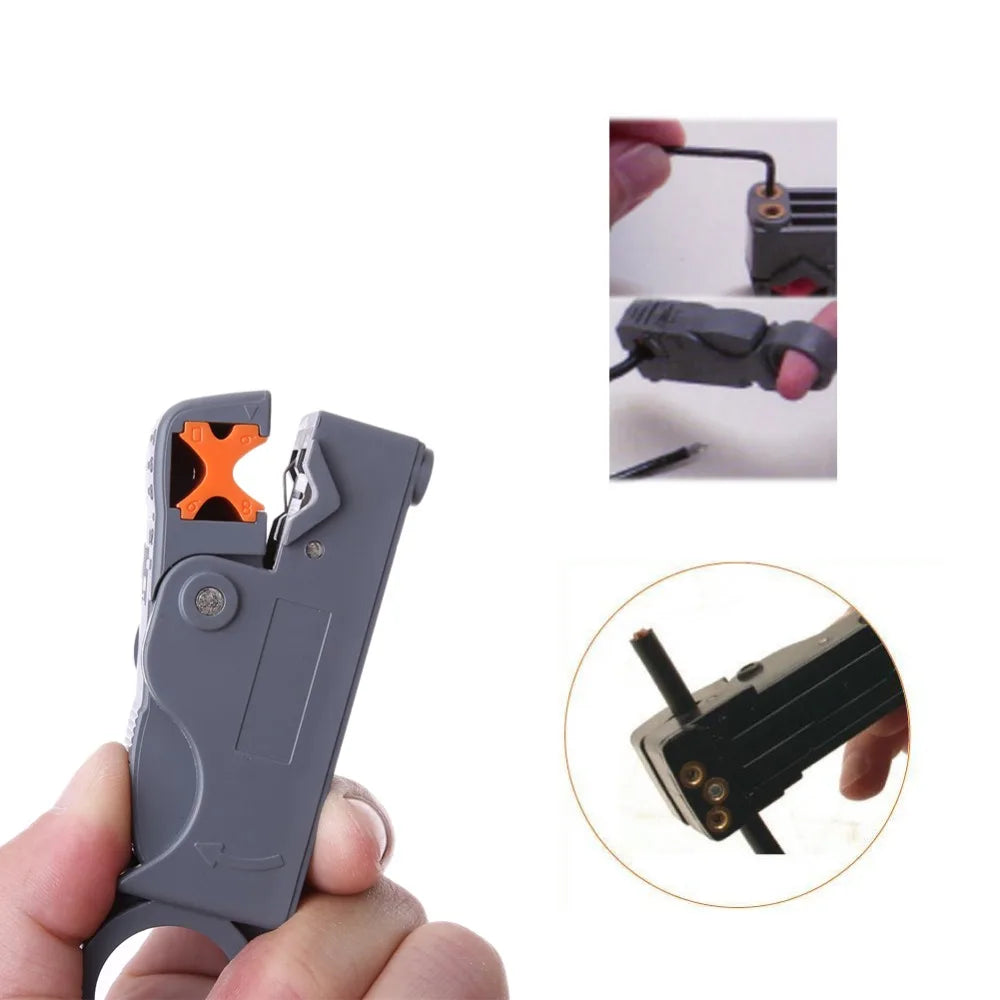 Automatic Stripping Pliers Rotary Coaxial Wire Cable Stripper Knife Wire Stripping Crimping Pliers RG59 RG6 RG7 RG11 Repair Tool