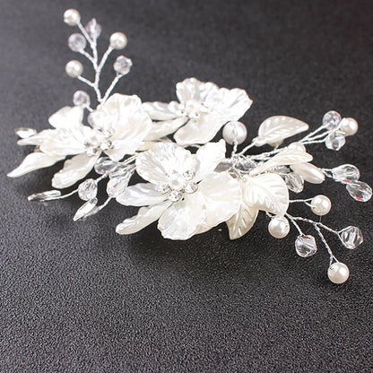 Bridal Crystal Pearl Flower Hair Clip Floral Style Barrette Bride Hair Jewelry Bridesmaid Wedding Hair Accessories