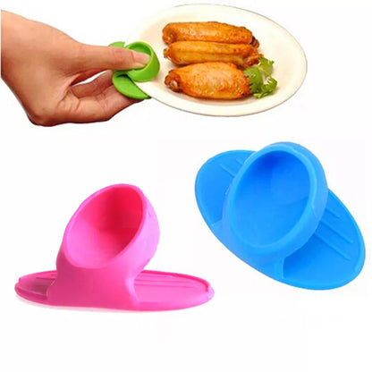 1PC Microwave Oven Mitts Silicone Holder for Convenient Heat Insulated Glove Finger Nonslip Clips Kitchen Accessories Cook Tools