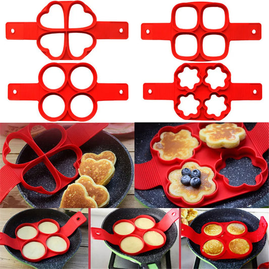 1Pcs Non Stick Fantastic Egg Pancake Maker Silicone Ring Kitchen Baking Omelet Moulds flip cooker Egg Ring Mold