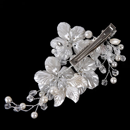 Bridal Crystal Pearl Flower Hair Clip Floral Style Barrette Bride Hair Jewelry Bridesmaid Wedding Hair Accessories