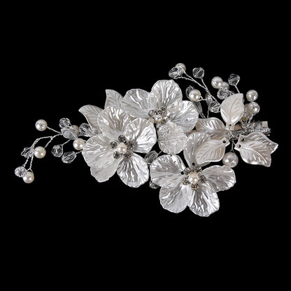 Bridal Crystal Pearl Flower Hair Clip Floral Style Barrette Bride Hair Jewelry Bridesmaid Wedding Hair Accessories