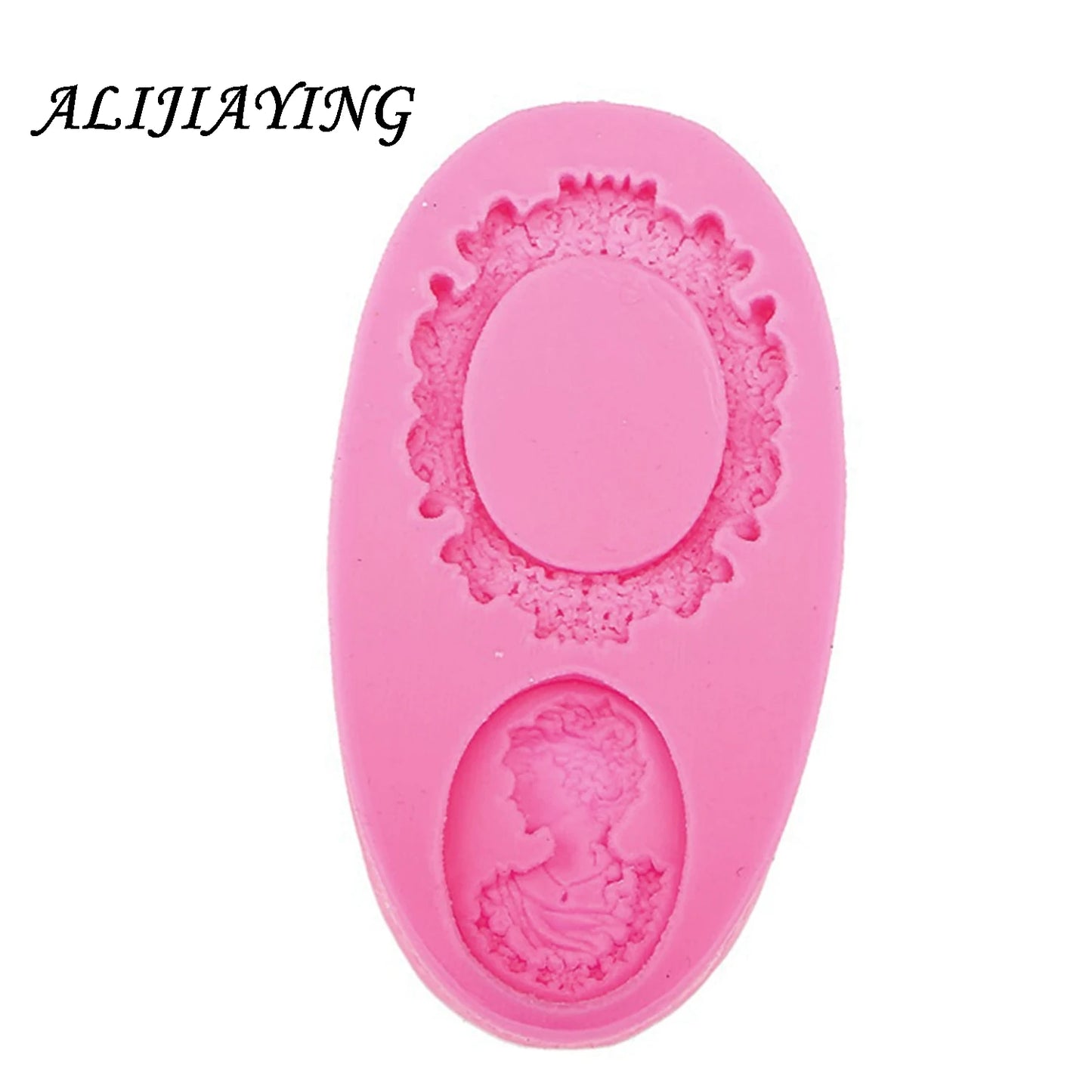 1Pcs Mirror Frame lady Cake Border Silicone Mold Wedding Cupcake Fondant Decorating Tools Candy Clay Chocolate Molds D0486