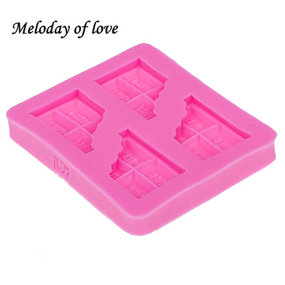 Milk letter chocolate Candles Resin Clay Butter Cookie DIY fondant baking cake decorating tools silicone mold T0014