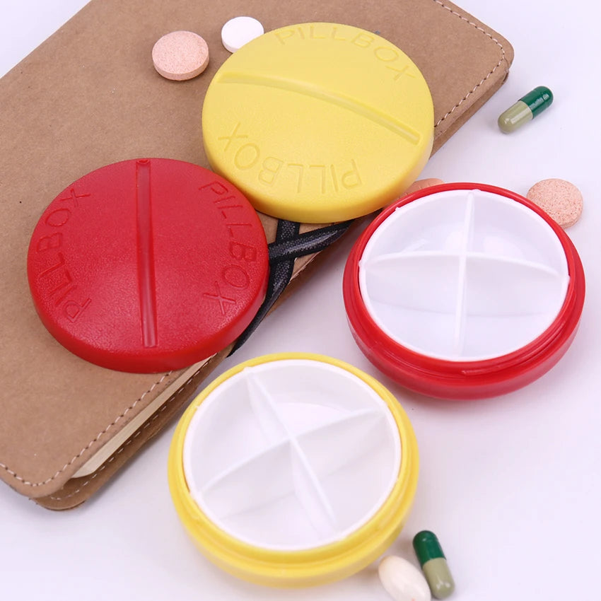 Four Grid Compartment Travel Pill Box Organizer Tablet Medicine Storage Dispenser Splitters Pill Case Holder Health Care