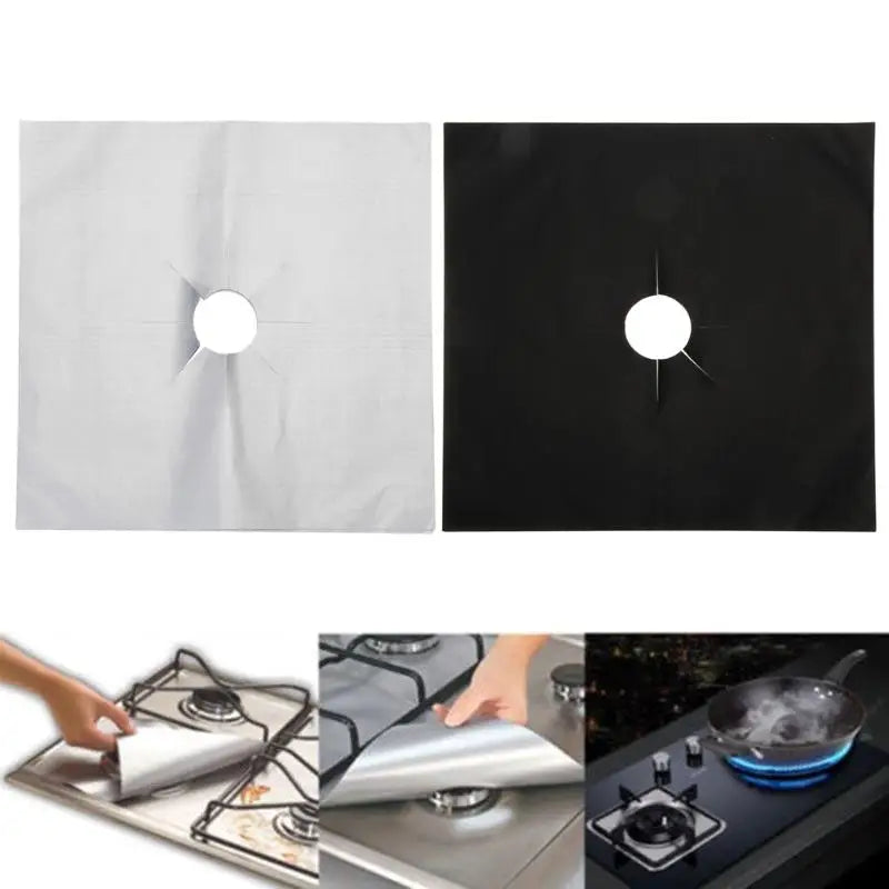 6pcs Gas Stove Cover Cooker Protector Reusable Aluminum Foil Gas Stovetop Protector Safe Cook and Keep Clean Kitchen Accessories