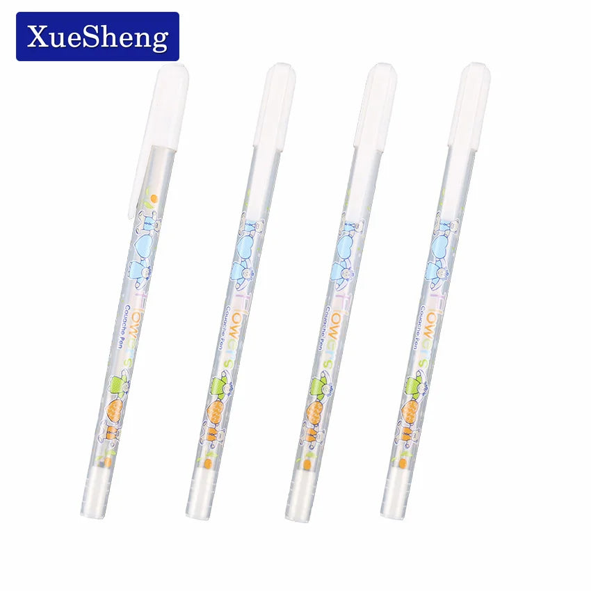 White Ink Color Photo Album 0.8MM Gel Pen Cute Unisex Pen Gift For Kids Stationery Office Learning School Supplies