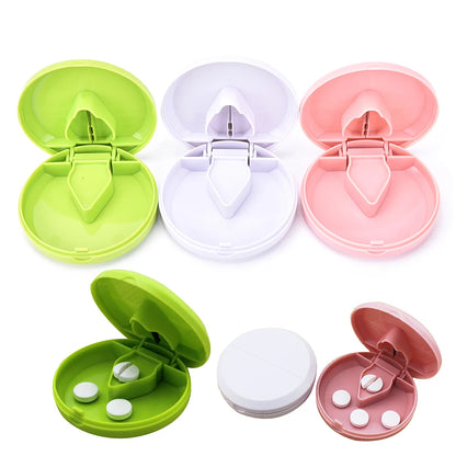 1pc Pill Tablet Pill Cutter Divider PP Material Portable Organizer For Medicine Splitter Hold Storage Box