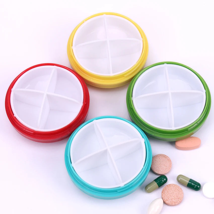 Four Grid Compartment Travel Pill Box Organizer Tablet Medicine Storage Dispenser Splitters Pill Case Holder Health Care