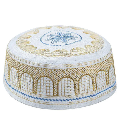 2023 Muslim Hat Cotton Embroidered Arab Men Prayer Hat Muslim Hijab Men Hijab Hat Saudi Arabia Islamic Jewish Indian Hat