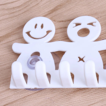 1Pc Toothbrush Holder Wall Mounted Suction Cup 5 Position Cute Cartoon Smile Bathroom Sets
